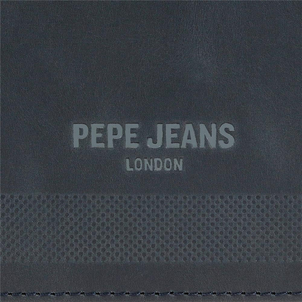Pepe Jeans Portfel męski Niebieski 11,5 x 8 x 1 cm Skórzany portfel chroniony RFID z kieszonką na monety Portfel męski Naty Shop