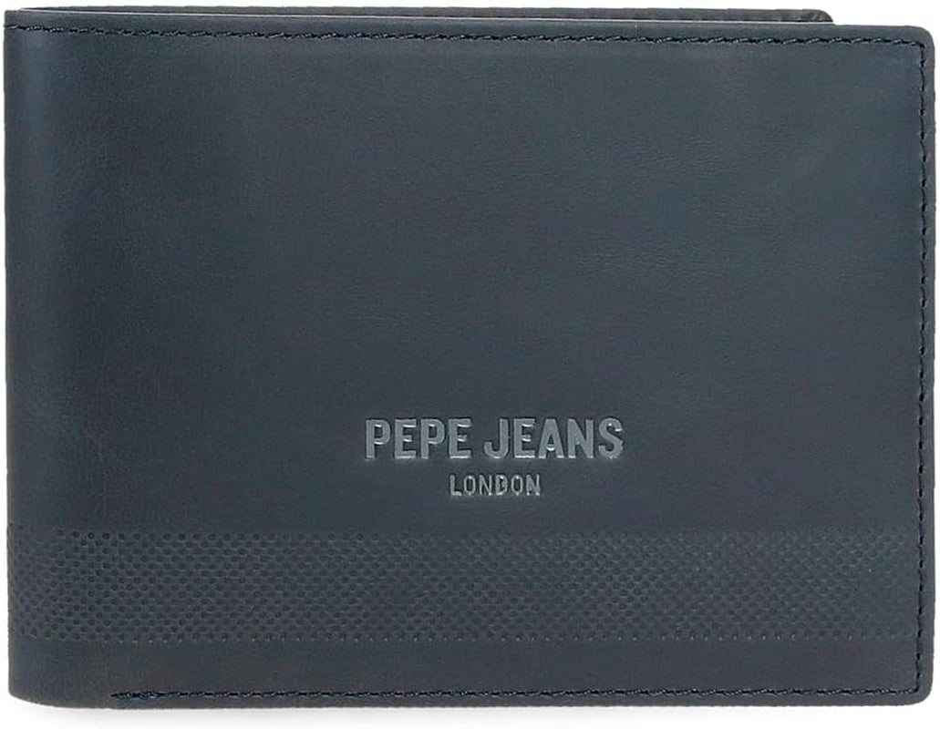 Pepe Jeans Portfel męski Niebieski 11,5 x 8 x 1 cm Skórzany portfel chroniony RFID z kieszonką na monety Portfel męski Naty Shop Domyślny tytuł
