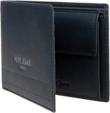 Pepe Jeans Portfel męski Niebieski 11,5 x 8 x 1 cm Skórzany portfel chroniony RFID z kieszonką na monety Portfel męski Naty Shop