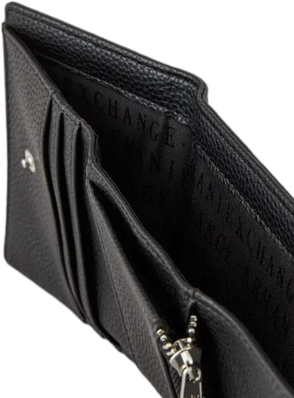Portfel damski Armani Exchange Wave Bi-Fold, czarny portfel damski Naty Shop