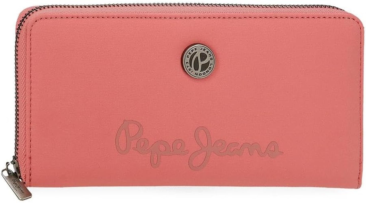 Portfel Pepe Jeans Corin z przegródką na karty, różowy, 19,5 x 10 x 2 cm, poliester i PU firmy Joumma Bags, Rosa, jeden rozmiar, portfel z przegródkami na karty Portfel damski Naty Shop Default Title