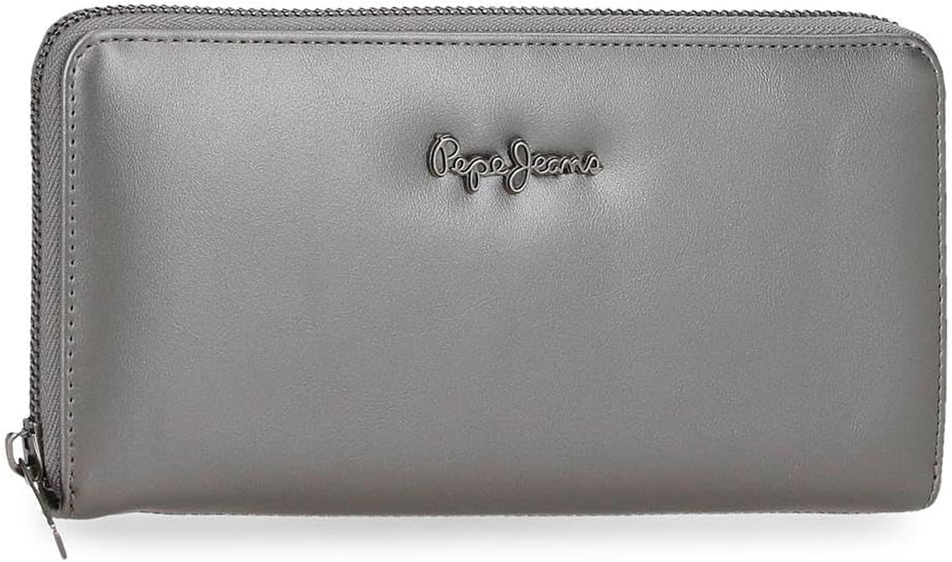 Portfel, torebka, portfel Pepe Jeans Ruby, wykonane z poliestru z detalami ze sztucznej skóry. Przegródki, zamki. Z portfela damskiego Joumma Bags Naty Shop Antracytowy portfel rubinowy