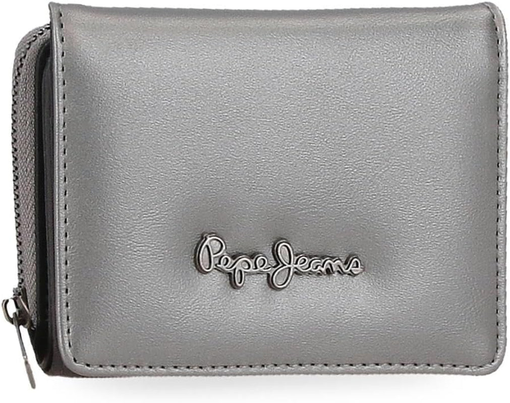 Portfel, torebka, portfel Pepe Jeans Ruby, wykonane z poliestru z detalami ze sztucznej skóry. Przegródki, zamki. Z portfela damskiego Joumma Bags Naty Shop Portfel antracytowy