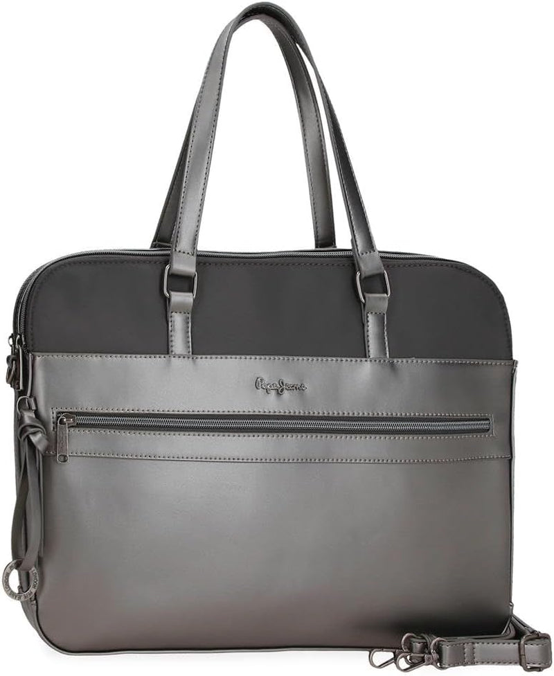 Portfel, torebka, portfel Pepe Jeans Ruby, wykonane z poliestru z detalami ze sztucznej skóry. Przegródki, zamki. Od Joumma Bags Portfel damski Naty Shop Antracytowa teczka szt