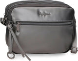 Portfel, torebka, portfel Pepe Jeans Ruby, wykonane z poliestru z detalami ze sztucznej skóry. Przegródki, zamki. Z portfela damskiego Joumma Bags Naty Shop Antracytowa podwójna torba na ramię