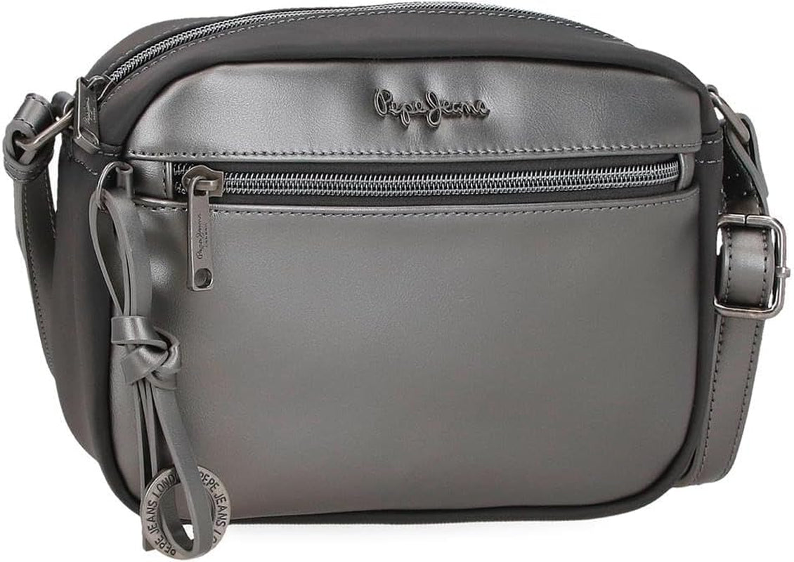 Portfel, torebka, portfel Pepe Jeans Ruby, wykonane z poliestru z detalami ze sztucznej skóry. Przegródki, zamki. Z portfela damskiego Joumma Bags Naty Shop Antracytowy pasek na ramię