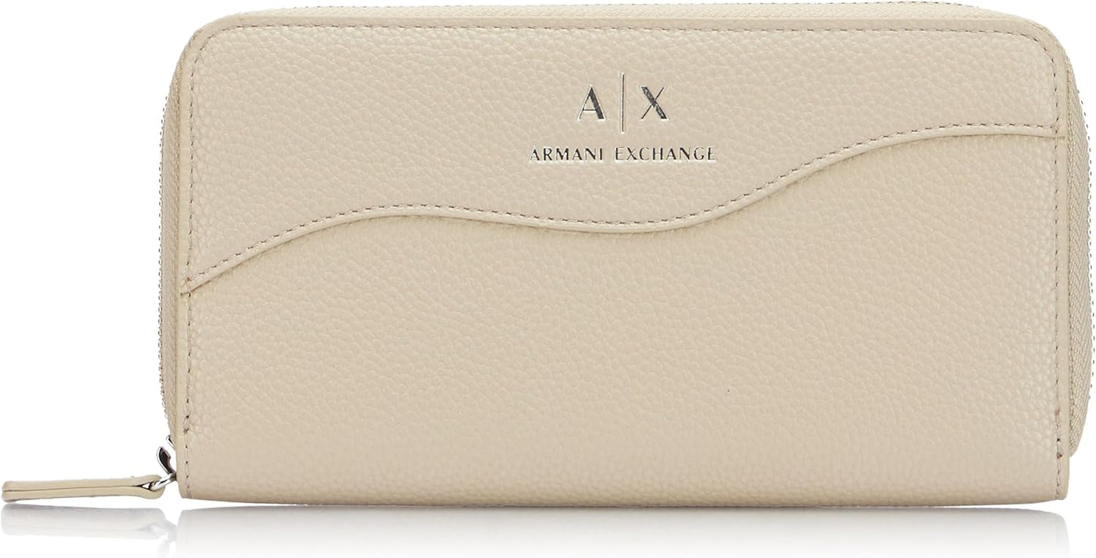 Armani Exchange Damski portfel Essential Wave Pisco ze srebrnym nadrukiem Logo Składany na trzy części portfel Naty Shop Portfel damski Domyślny tytuł