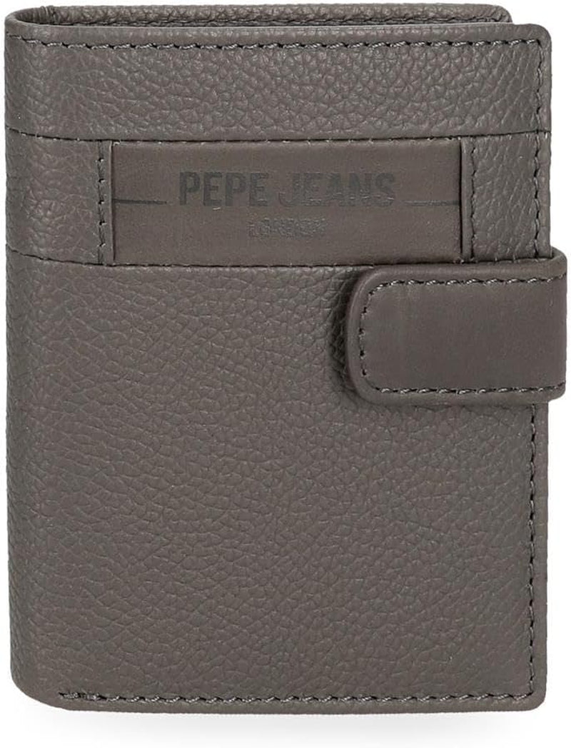 Pepe Jeans Checkbox Czarny Brązowy Niebieski Szary Portfele i portmonetki ze skóry bydlęcej Portfel męski Naty Shop Szary portfel Click
