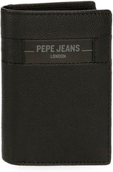 Pepe Jeans Checkbox Czarny Brązowy Niebieski Szary Portfele i portmonetki ze skóry bydlęcej Portfel męski Naty Shop Czarny portfel pionowy