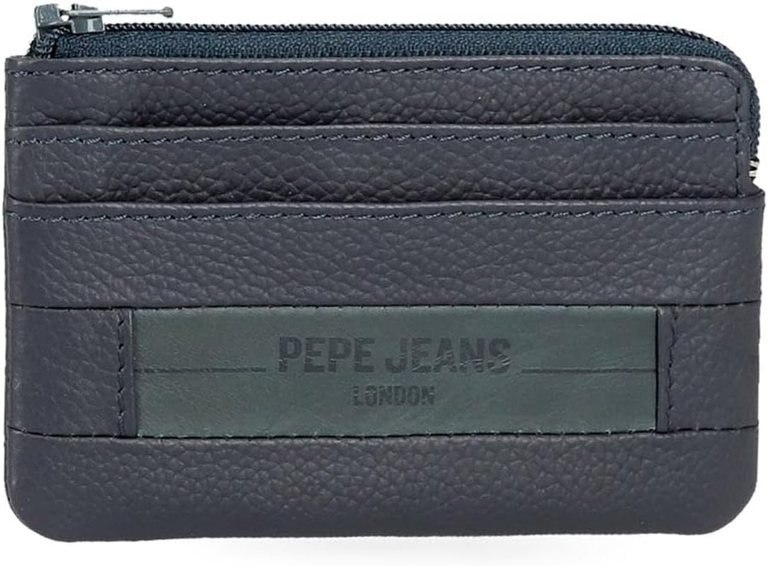 Pepe Jeans Checkbox Portfele i portmonetki ze skóry bydlęcej Czarny Brązowy Niebieski Szary Portfel męski Naty Shop Niebieska torebka