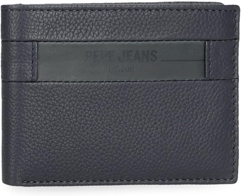 Pepe Jeans Checkbox Portfele i torebki ze skóry bydlęcej Czarny Brązowy Niebieski Szary Portfel Męski Naty Shop Niebieski Portfel