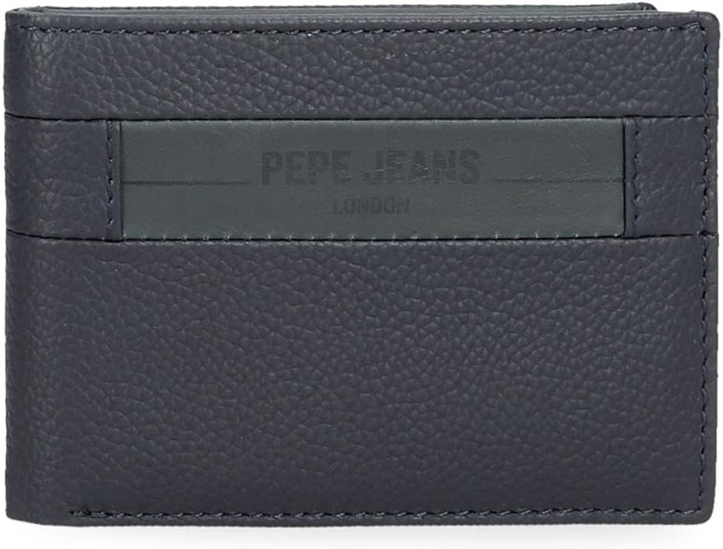 Pepe Jeans Checkbox Portfele i portmonetki ze skóry bydlęcej Czarny Brązowy Niebieski Szary Portfel męski Naty Shop Niebieski portfel Checkbox