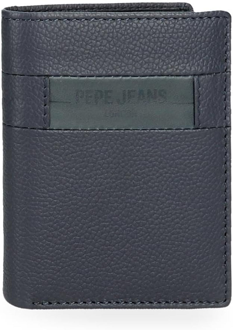Pepe Jeans Checkbox Portfele i portmonetki ze skóry bydlęcej Czarny Brązowy Niebieski Szary Portfel męski Naty Shop Niebieska teczka