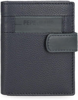 Pepe Jeans Checkbox Portfele i portmonetki ze skóry bydlęcej Czarny Brązowy Niebieski Szary Portfel męski Naty Shop Niebieski portfel Click