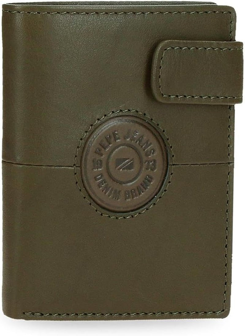 Pepe Jeans Cracker Portfele i portmonetki ze skóry bydlęcej Czarny Brązowy Zielony Różne rozmiary Naty Shop Portfel męski Zielony Portfel Click