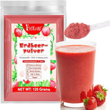 Truskawka w proszku 120g - 100% naturalne truskawki Liofilizowane, bez dodatków Łatwe mieszanie Pożywne, liofilizowane truskawki do lodów, ciast, koktajli, napojów, proszku aromatyzującego Produkty suszone Naty Shop 120G Truskawki