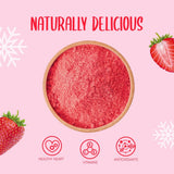 Liofilizowany proszek truskawkowy 250g - Liofilizowany proszek owocowy - Liofilizowany proszek truskawkowy do wypieków, smoothie i musli - 100% naturalny proszek truskawkowy bez dodatków Produkty odwodnione Naty Shop