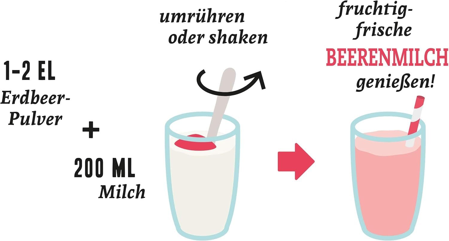 Proszek z czerwonych owoców: 100g malin, czerwonych porzeczek i truskawek liofilizowanych - suszone owoce bez dodatku cukru, bez tuszu - smoothie miska, smoothie w proszku - polewa z NutriPur Produkty odwodnione Naty Shop
