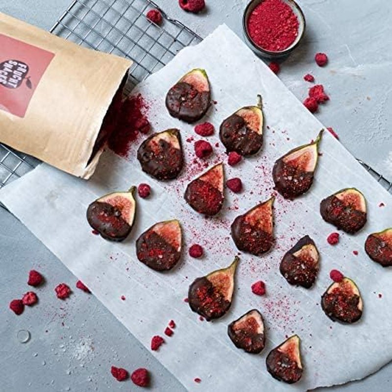 Proszek z czerwonych owoców: 100g malin, czerwonych porzeczek i truskawek liofilizowanych - suszone owoce bez dodatku cukru, bez tuszu - smoothie miska, smoothie w proszku - polewa z NutriPur Produkty odwodnione Naty Shop