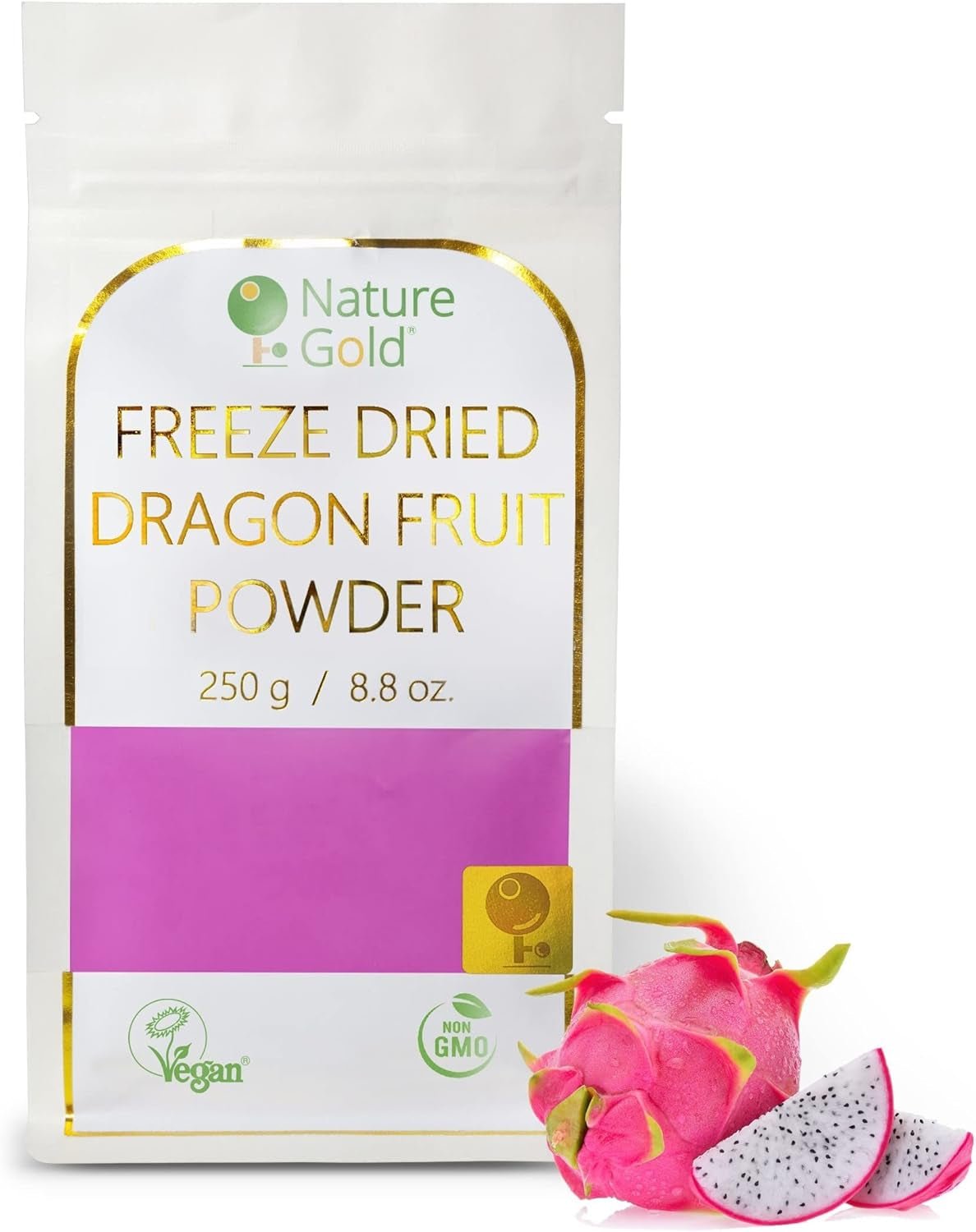 Liofilizowany proszek z owoców smoka | 250g 100% naturalne i wegańskie | bez GMO | bez cukru i bez dodatków ~*~ Produkty suszone Naty Shop Domyślny tytuł