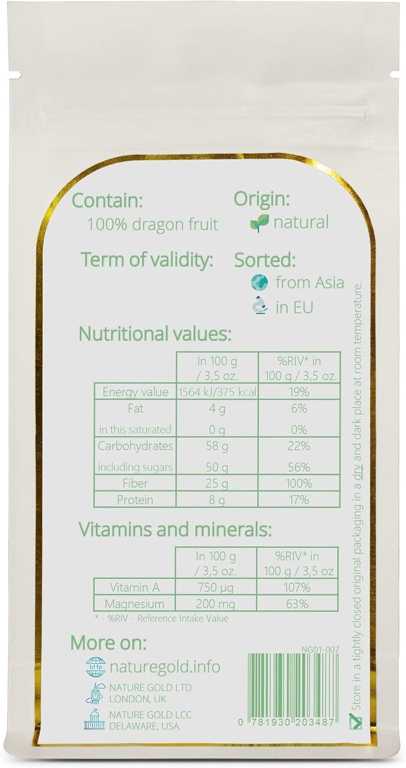 Liofilizowany proszek z owoców smoka | 250g 100% naturalne i wegańskie | bez GMO | bez cukru i bez dodatków ~*~ Naty Shop produkty suszone