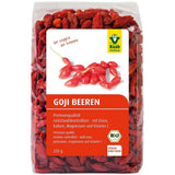 Raab Vitalfood Organiczne jagody goji, wysokiej jakości, kontrolowana zawartość pozostałości, testowane laboratoryjnie, bez siarki, bez dodatków, wegańskie, bogate w naturalne żelazo, potas, witaminę C, wolfberry, 1 opakowanie (250 g) Naty Shop Produkty suszone 250 gramów