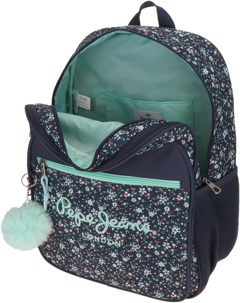 Pepe Jeans Alenka plecak szkolny z wózkiem, niebieski, 30 x 40 x 12 cm, poliester, 14,4 l, niebieski, plecak szkolny z wózkiem Plecaki i tornistry Premium Naty Shop