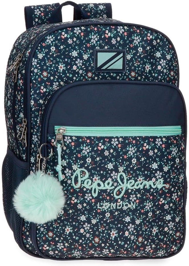 Pepe Jeans Alenka Plecak szkolny z wózkiem, niebieski, 30 x 40 x 12 cm, poliester, 14,4 l, niebieski, plecak szkolny z wózkiem Premium plecaki i tornistry Plecak Naty Shop Anpassbarer