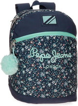 Pepe Jeans Alenka Plecak szkolny z wózkiem, niebieski, 30 x 40 x 12 cm, poliester, 14,4 l, niebieski, plecak szkolny z wózkiem Premium plecaki i tornistry Naty Shop Lässiger Plecak