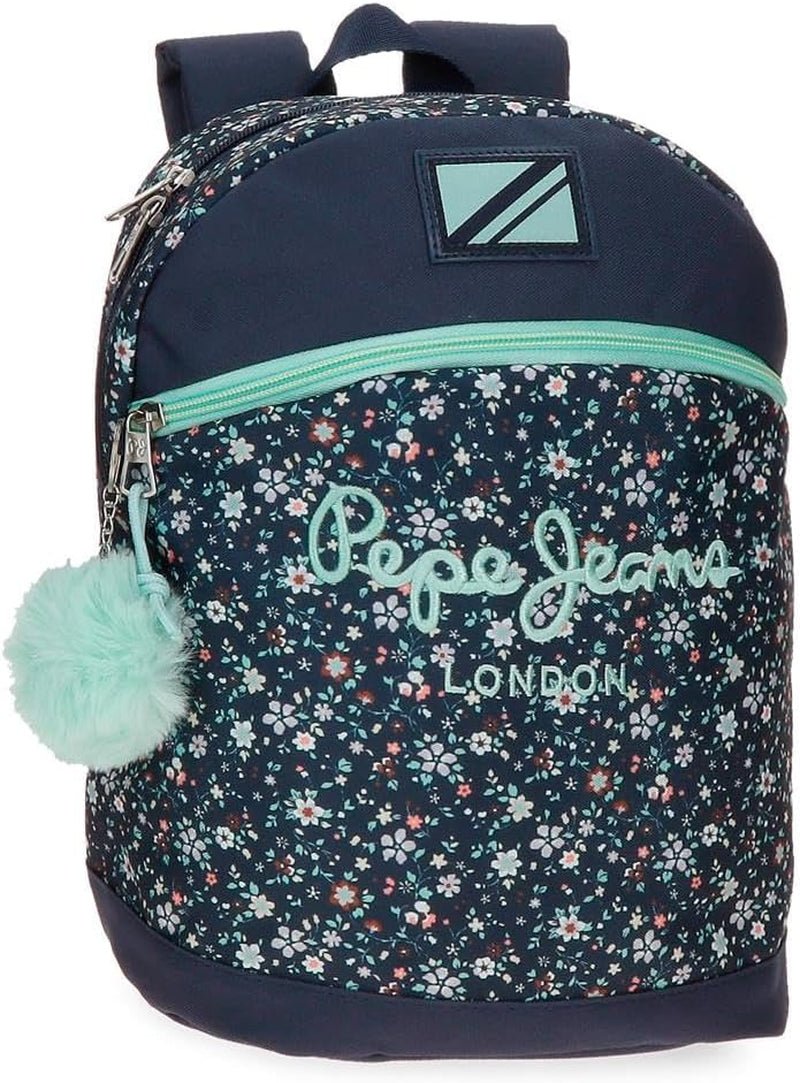 Pepe Jeans Alenka Plecak szkolny z wózkiem, niebieski, 30 x 40 x 12 cm, poliester, 14,4 l, niebieski, plecak szkolny z wózkiem Premium plecaki i tornistry Naty Shop Lässiger Plecak