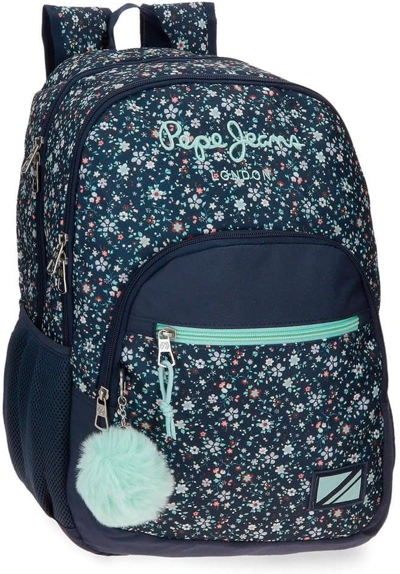 Pepe Jeans Alenka plecak szkolny z wózkiem, niebieski, 30 x 40 x 12 cm, poliester, 14,4 l, niebieski, plecak szkolny z wózkiem Plecaki i tornistry Premium Naty Shop Rucksack 45