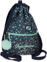 Pepe Jeans Alenka plecak szkolny z wózkiem, niebieski, 30 x 40 x 12 cm, poliester, 14,4 l, niebieski, plecak szkolny z wózkiem Plecaki i tornistry Premium Naty Shop Rucksack Mit Kordelzug