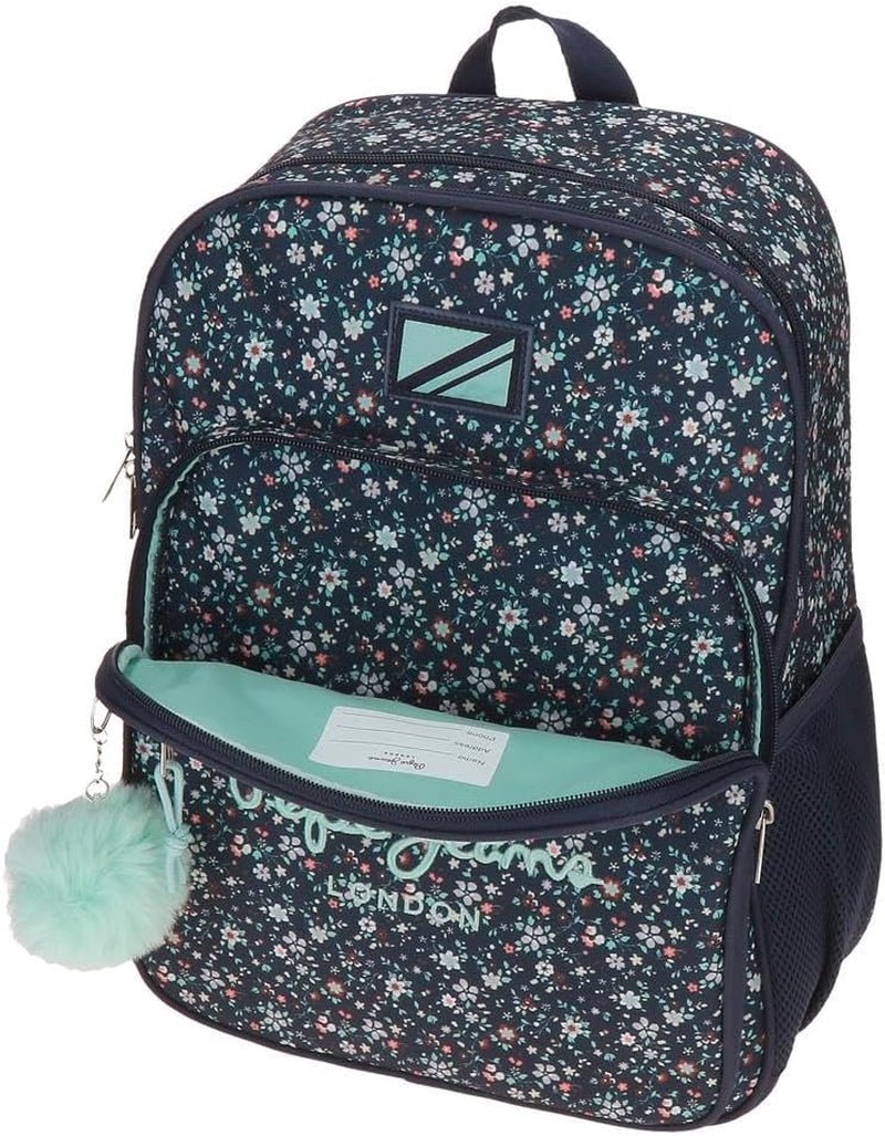 Pepe Jeans Alenka plecak szkolny z wózkiem, niebieski, 30 x 40 x 12 cm, poliester, 14,4 l, niebieski, plecak szkolny z wózkiem Plecaki i tornistry Premium Naty Shop