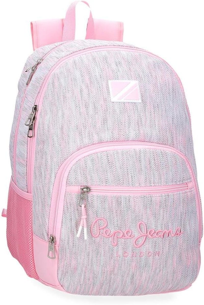 Plecak szkolny Pepe Jeans Miri, różowy, 31 x 44 x 17,5 cm, poliester, 22,79 l, różowy, plecak szkolny Plecaki i tornistry Premium Naty Shop Doppelter Rucksack
