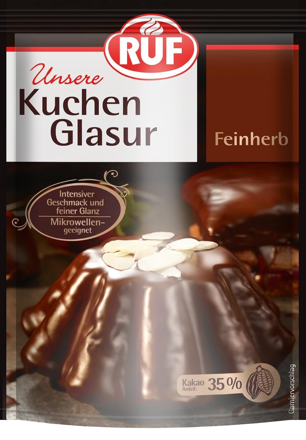 RUF Cake Glaze Bourbon Vanilla, 100g w torebce, można używać w kuchence mikrofalowej, do polewania i dekorowania ciastek, muffinów i ciast, bezglutenowa Pasta cukrowa Naty Shop Fine Tarta