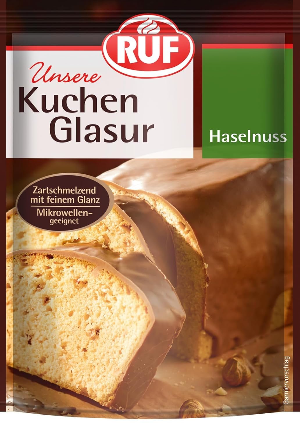 RUF Cake Glaze Bourbon Vanilla, 100g w torebce, można używać w kuchence mikrofalowej, do polewania i dekorowania ciastek, muffinów i ciast, bezglutenowa pasta cukrowa Naty Shop Orzech Laskowy
