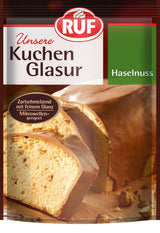 RUF Cake Glaze Bourbon Vanilla, 100g w torebce, można używać w kuchence mikrofalowej, do polewania i dekorowania ciastek, muffinów i ciast, bezglutenowa pasta cukrowa Naty Shop Orzech Laskowy