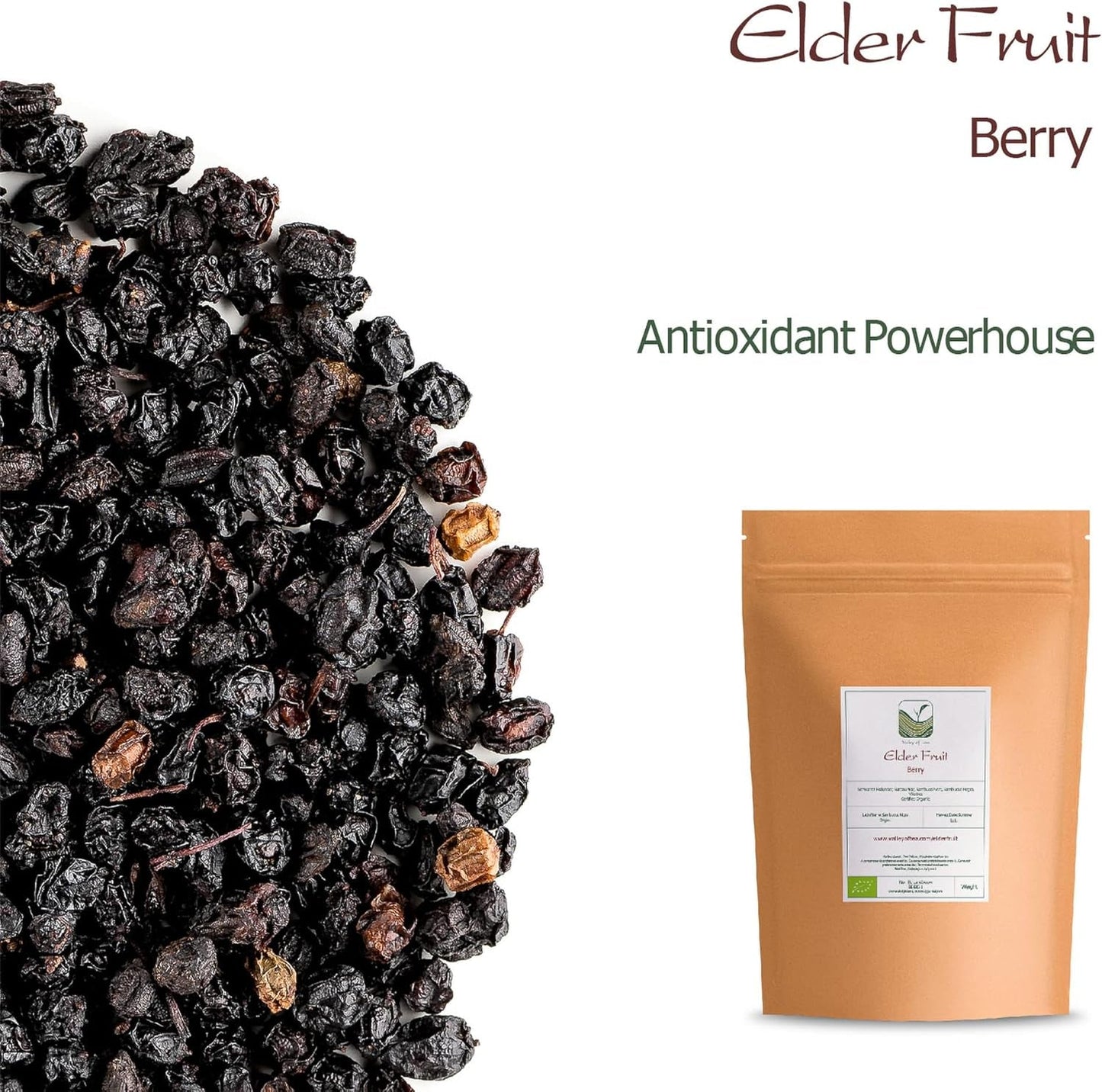 Ekologiczny czarny bez - całe jagody sambucus - czarny bez Produkty suszone Naty Shop