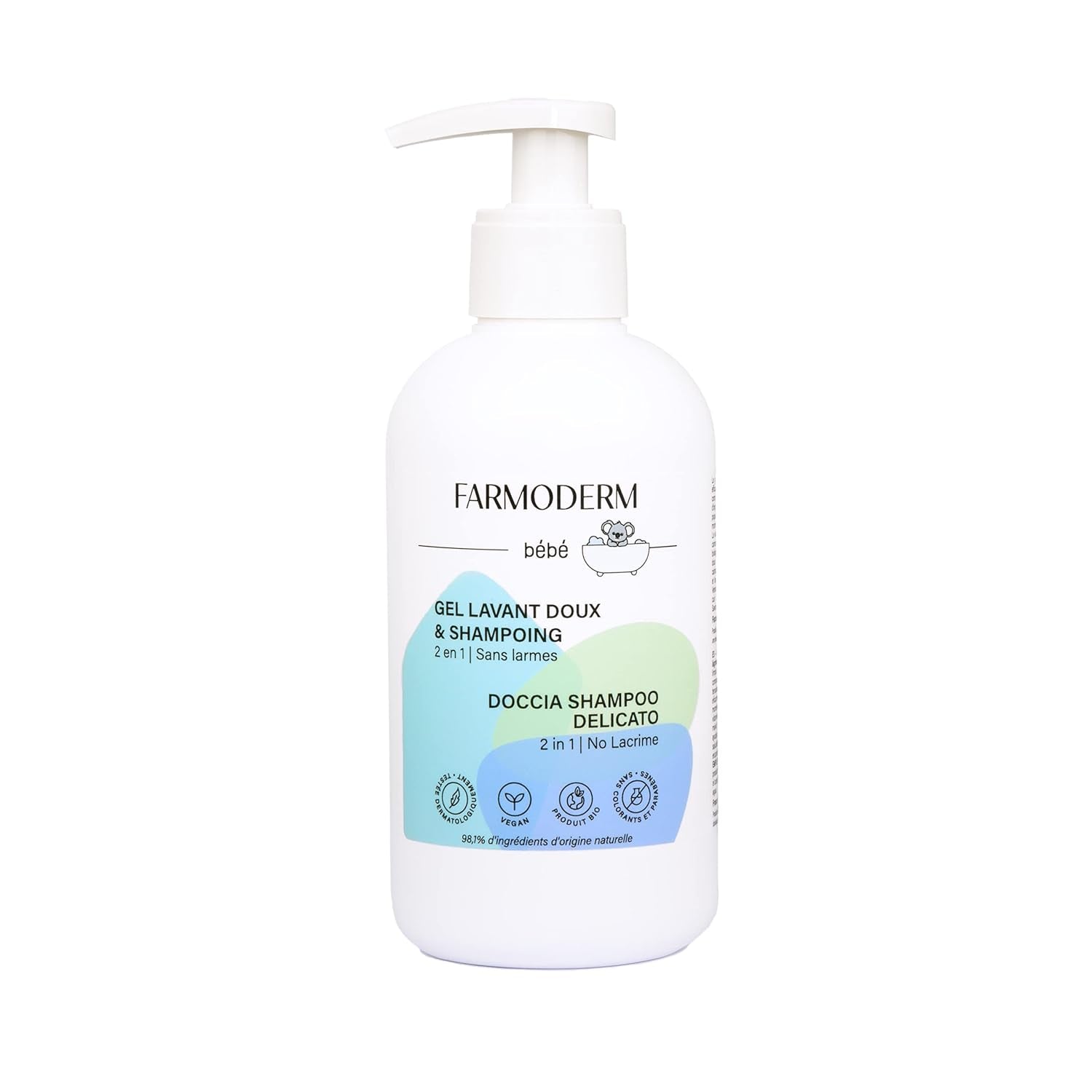 Szampon i żel oczyszczający 2 w 1 Daily Gentle Baby Shampoo & Cleansing Gel - wegański i organiczny - w 98% z naturalnych składników - Szampon bez łez dla dzieci i niemowląt - 300 ml Dzieci - Kąpiel i pielęgnacja skóry Naty Shop Domyślny tytuł