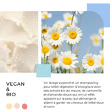 Szampon i żel oczyszczający 2 w 1 Daily Gentle Baby Shampoo & Cleansing Gel - wegański i organiczny - w 98% z naturalnych składników - Szampon bez łez dla dzieci i niemowląt - 300 ml Dzieci - Kąpiel i pielęgnacja skóry Naty Shop