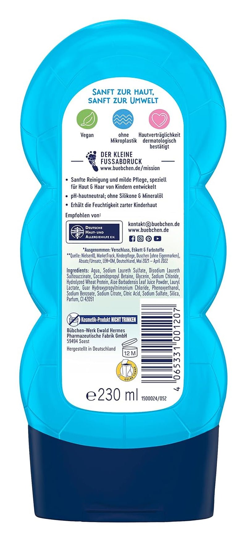 Buebchen Sportsfreund 2w1 szampon i żel pod prysznic, 230 ml Dzieci - Kąpiel i pielęgnacja skóry Naty Shop