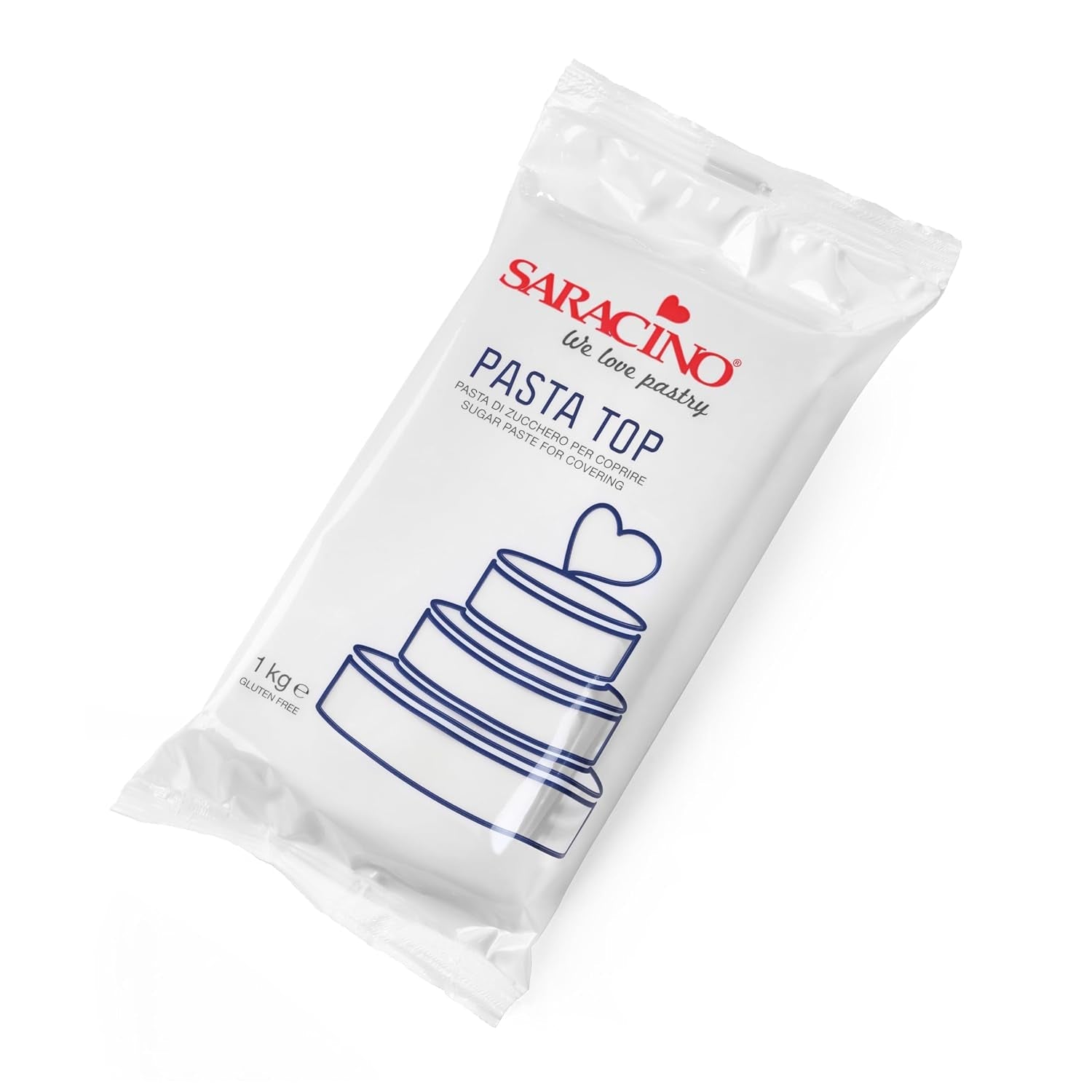 Top do kremówki Saracino, pasta cukrowa do pokrycia 1 kg, wyprodukowana we Włoszech pasta cukrowa Naty Shop biała