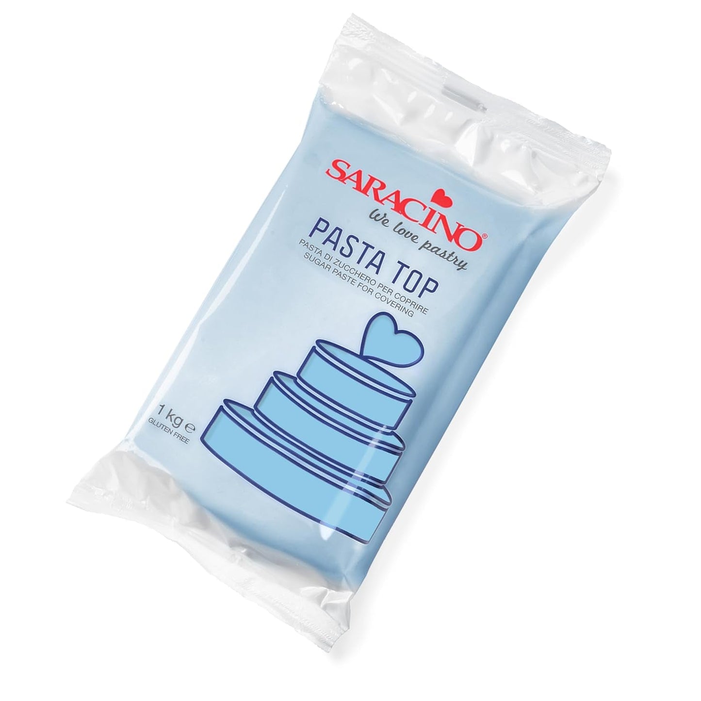 Top do fondantu Saracino, pasta cukrowa do pokrycia 1 kg, wyprodukowana we Włoszech, pasta cukrowa Naty Shop Celeste Baby