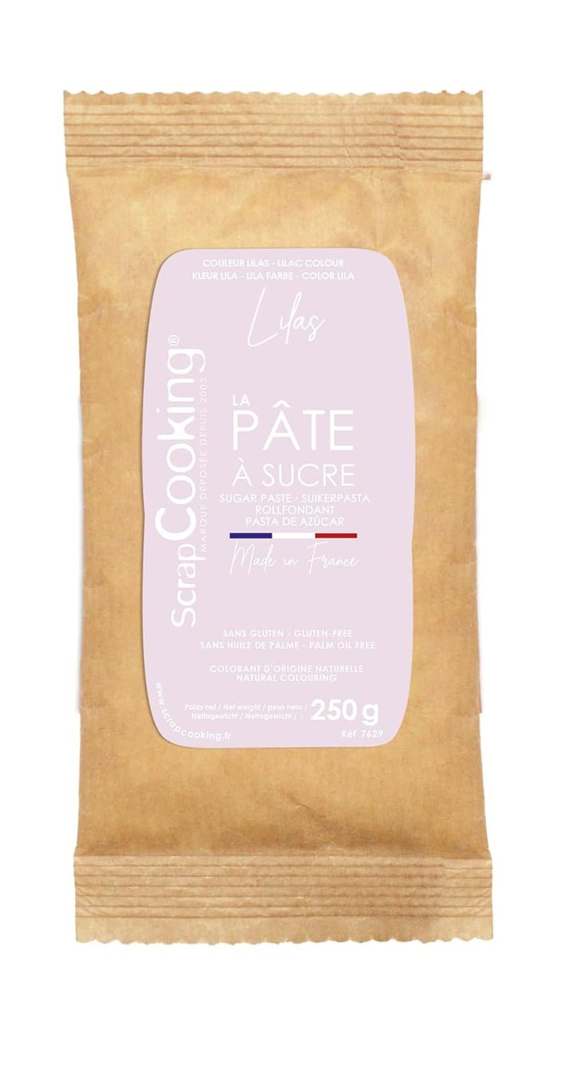 ScrapCooking - Pâte Ã Sucre Vert Sauge 250g - Colorant d'Origine Naturelle - Sans Gluten, Sans Huile de Palme - Pour Gâteaux, Pâtisseries Anniversaire - Vert Pastel - Fabrikie en France - 7621 Pasta cukrowa Naty Shop Violet pastel