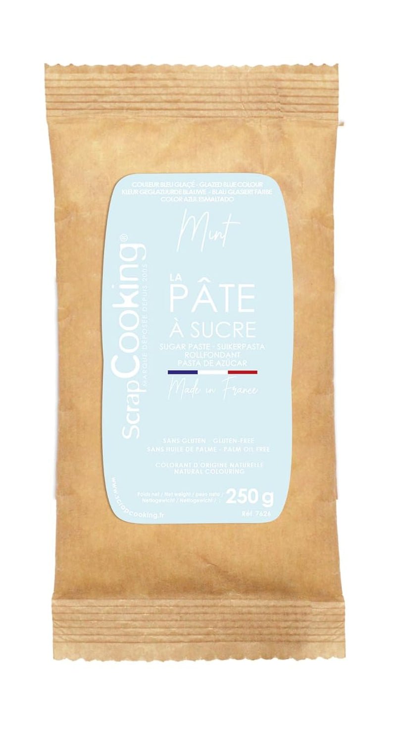 ScrapCooking - Pâte Ã Sucre Vert Sauge 250g - Colorant d'Origine Naturelle - Sans Gluten, Sans Huile de Palme - Pour Gâteaux, Pâtisseries Anniversaire - Vert Pastel - Fabrikie en France - 7621 Pasta cukrowa Naty Shop Pastel blue