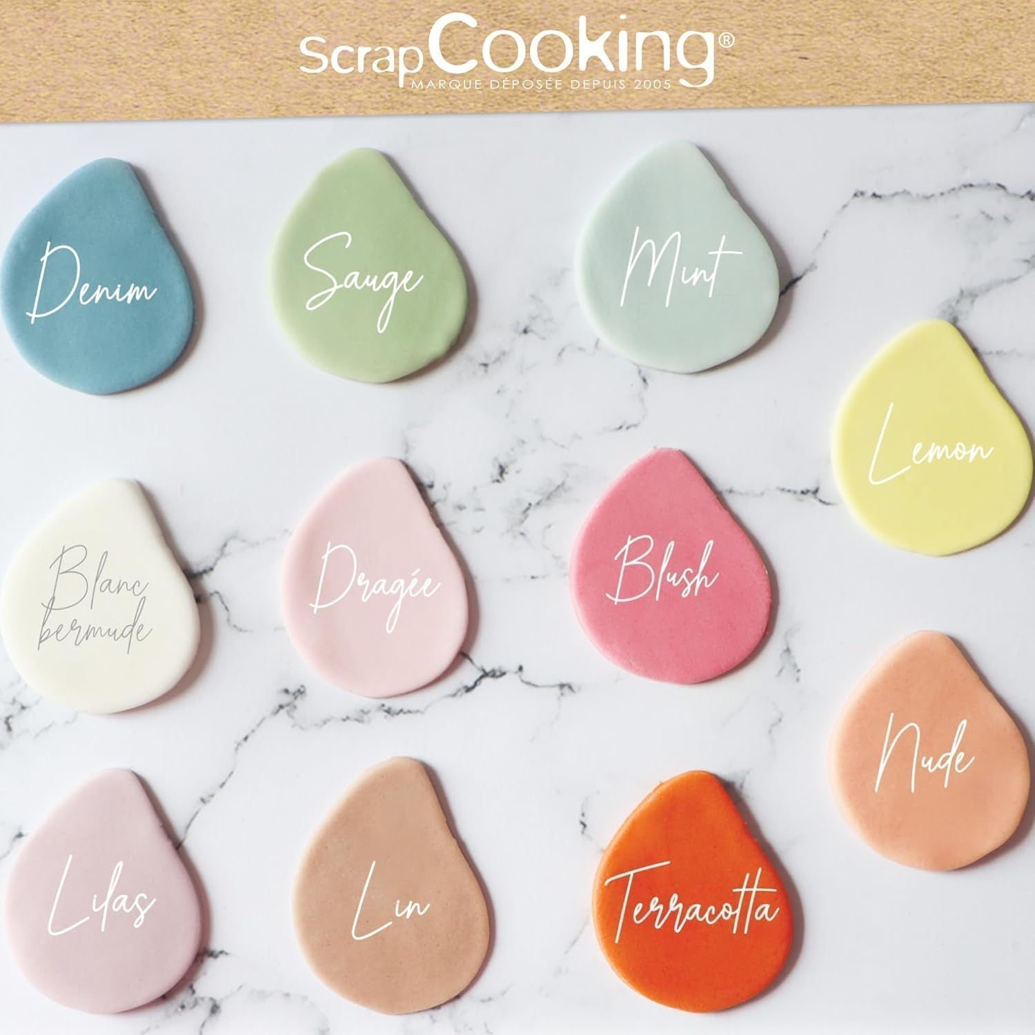 ScrapCooking - Pâte Ã Sucre Vert Sauge 250g - Colorant d'Origine Naturelle - Sans Gluten, Sans Huile de Palme - Pour Gâteaux, Pâtisseries Anniversaire - Vert Pastel - Fabrikie en France - 7621 Pasta cukrowa Naty Shop