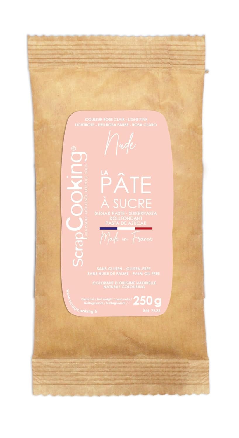 ScrapCooking - Pâte Ã Sucre Vert Sauge 250g - Colorant d'Origine Naturelle - Sans Gluten, Sans Huile de Palme - Pour Gâteaux, Pâtisseries Anniversaire - Vert Pastel - Fabrikie en France - 7621 Pasta cukrowa Naty Shop Zielona szałwia