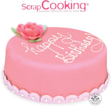 ScrapCooking - Różowa bułka z fondantem 36 cm - Zwijana czarna fondant 430 g - Topper na ciasto Dekoracja na ciasto, pieczenie, urodziny, imprezy - Różowy - 7264 Pasta cukrowa Naty Shop