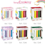 ScrapCooking - Zestaw 5 kremówek - biała, żółta, czerwona, zielona i brązowa - 5 x 80g - pasta cukrowa do ciast Ozdoby do ciast Urodziny Boże Narodzenie - bezglutenowe i bez oleju palmowego - 7257 Naty Shop Sugarpaste