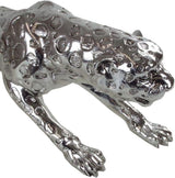 Rzeźba dekoracyjna Casablanca XL - Gpard Srebrny matowy - Wystrój salonu - Długość 80 cm Figurki i rzeźby Naty Shop